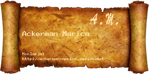 Ackerman Marica névjegykártya
